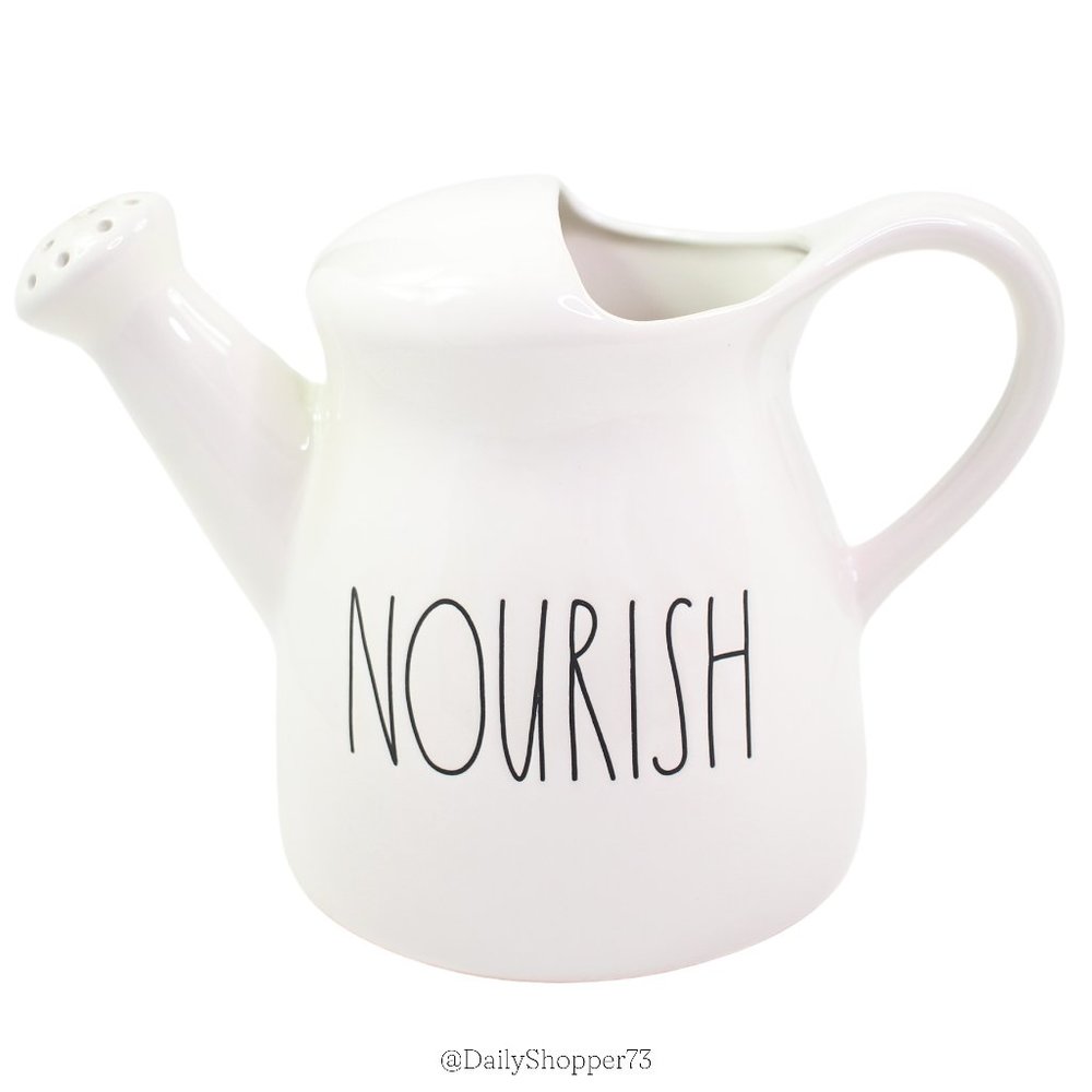 Rae Dunn "Nourish" Rustic Off-White Ceramic Watering Can